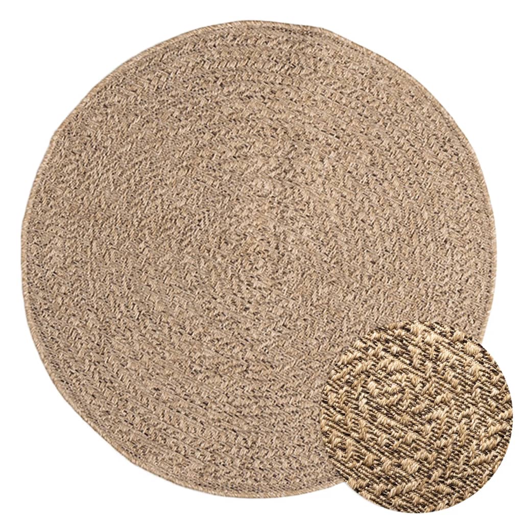 vidaXL Teppich 90 cm Jute-Optik Innen und Außen