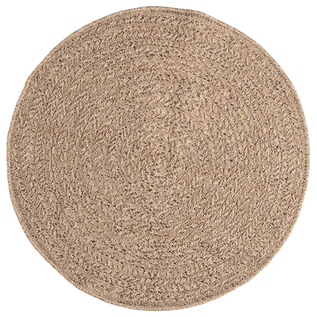 vidaXL Teppich 90 cm Jute-Optik Innen und Außen