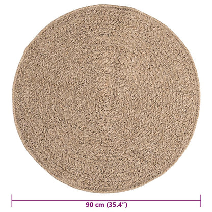vidaXL Teppich 90 cm Jute-Optik Innen und Außen
