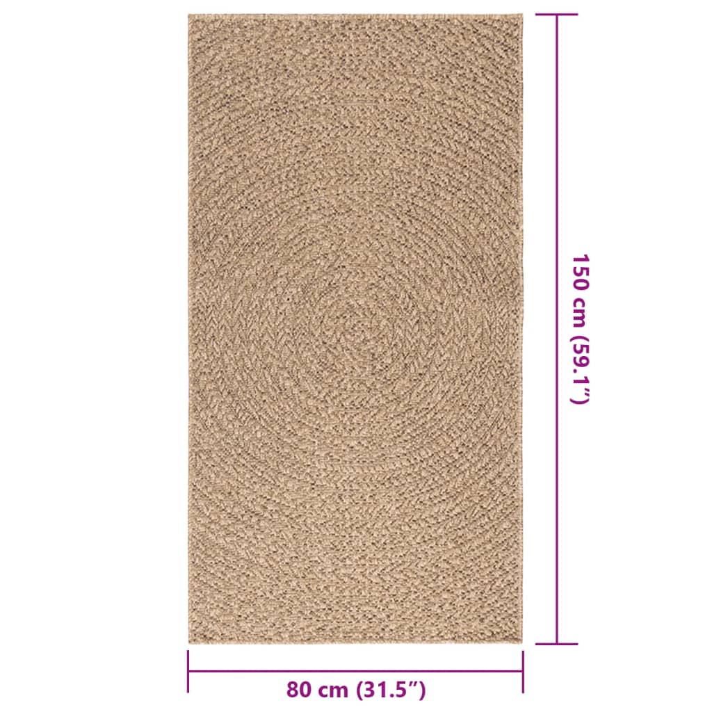 vidaXL Tapis 80x150 cm aspect jute Intérieur et extérieur