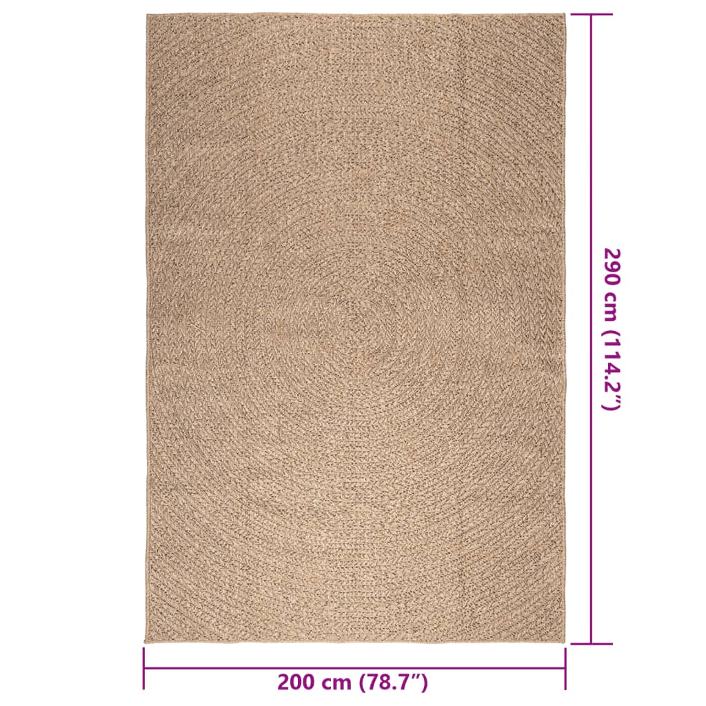 vidaXL Tapis ZIZUR 200x290 cm Aspect jute Intérieur et extérieur