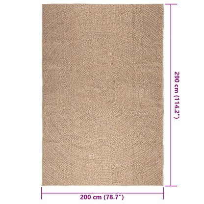vidaXL Tapis ZIZUR 200x290 cm Aspect jute Intérieur et extérieur
