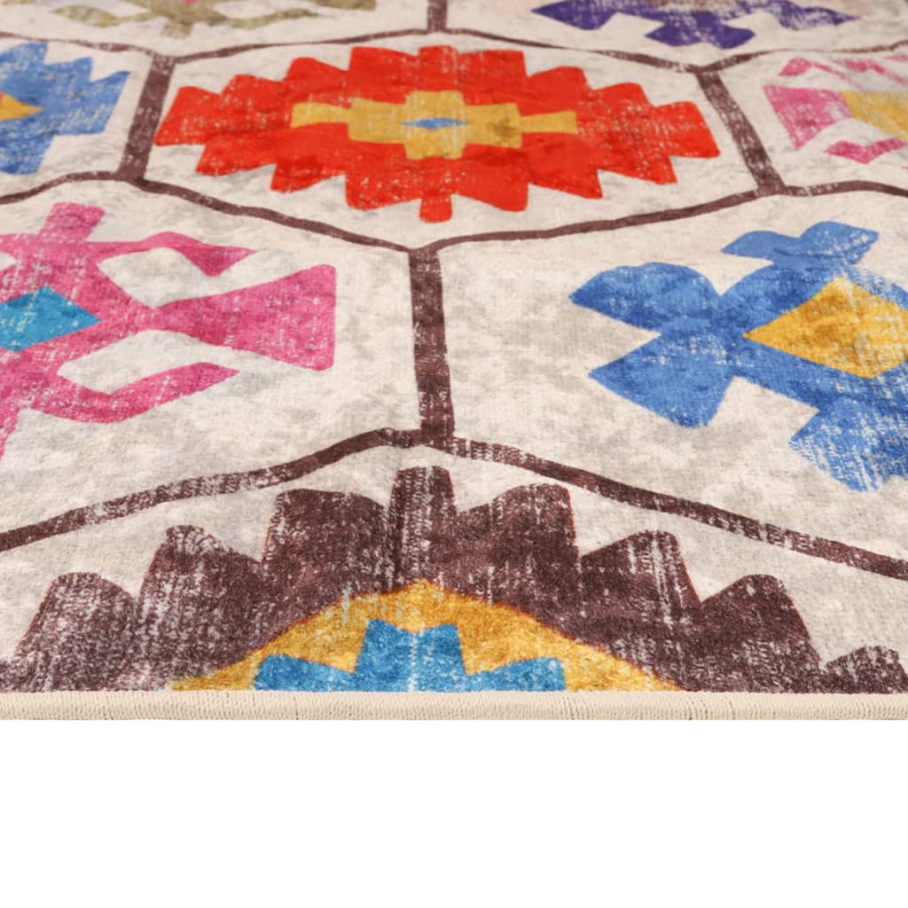 vidaXL Tapis lavable multicolore 120x180 cm antidérapant