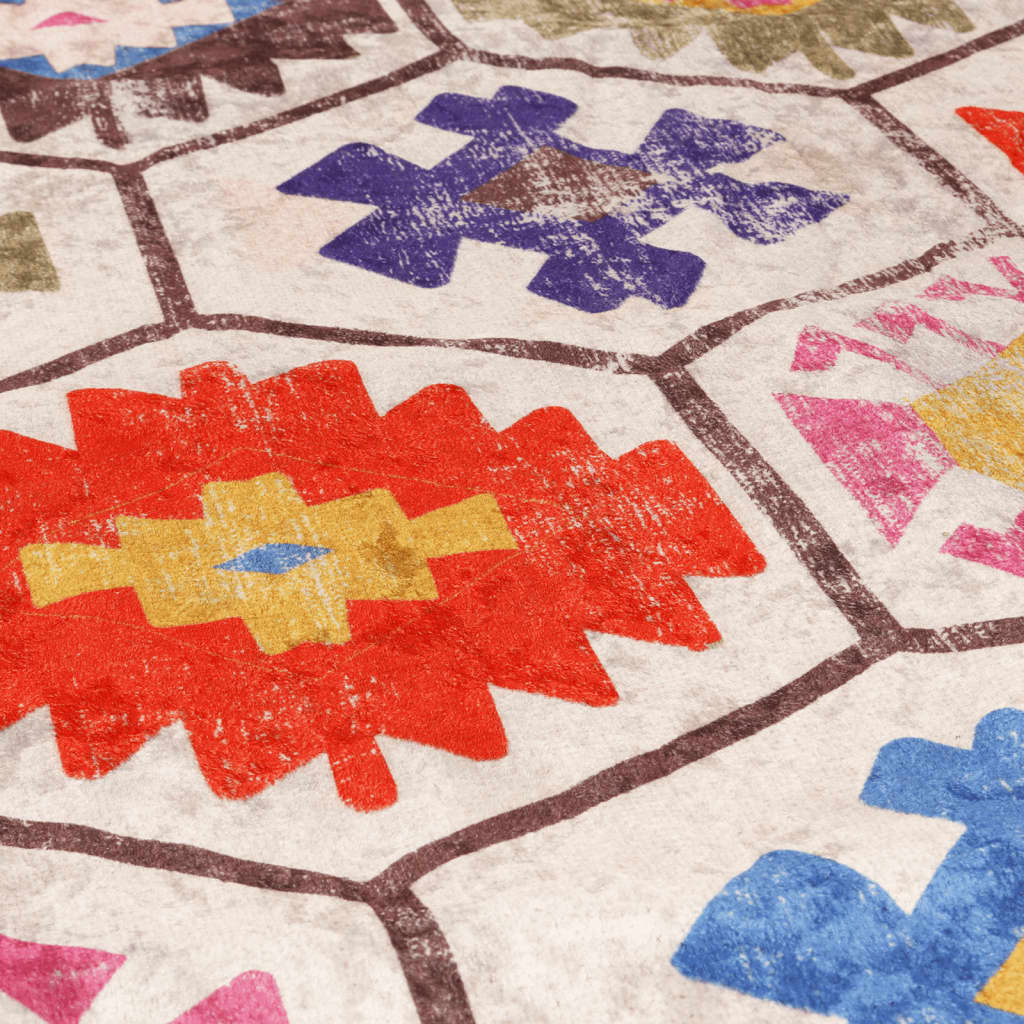 vidaXL Tapis lavable multicolore 120x180 cm antidérapant