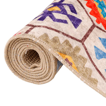 vidaXL Teppich Waschbar Mehrfarbig 160x230 cm Rutschfest