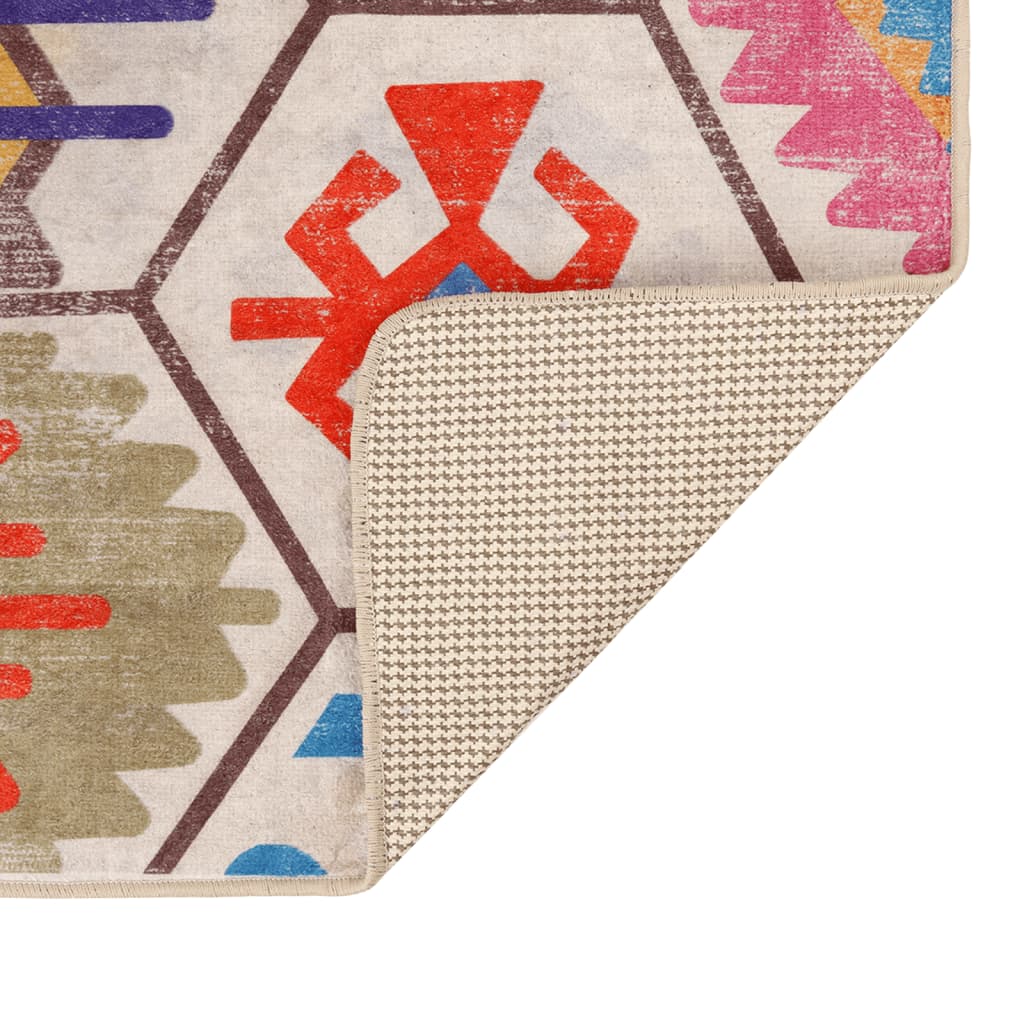 vidaXL Tapis lavable multicolore 190x300 cm antidérapant