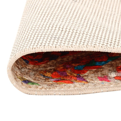 vidaXL Tapis lavable multicolore Ø 120 cm antidérapant
