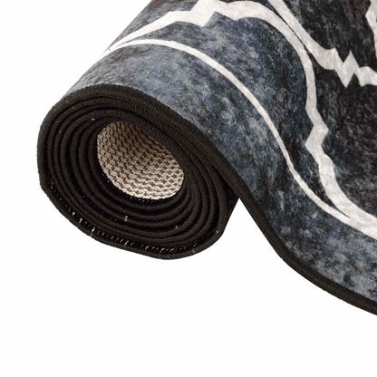 vidaXL Tapis lavable Noir et blanc 160x230 cm Antidérapant