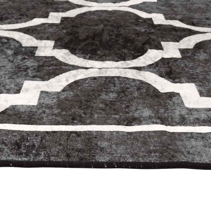 vidaXL Tapis lavable Noir et blanc 160x230 cm Antidérapant