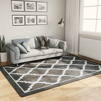 vidaXL Tapis lavable Noir et blanc 160x230 cm Antidérapant