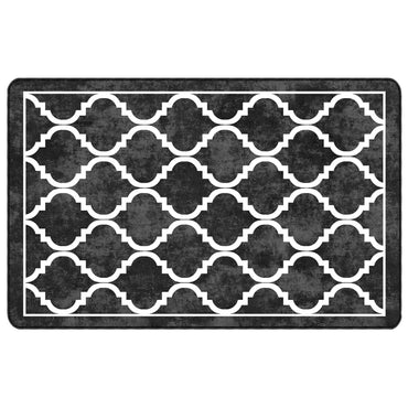 vidaXL Tapis lavable noir et blanc 190x300 cm Antidérapant