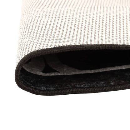 vidaXL Tapis lavable noir et blanc Ø 120 cm Antidérapant