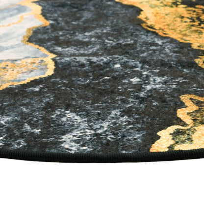 vidaXL Tapis lavable multicolore Ø 120 cm antidérapant