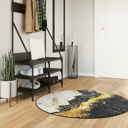 vidaXL Tapis lavable multicolore Ø 120 cm antidérapant