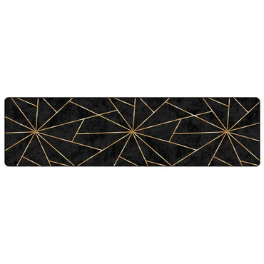 vidaXL Tapis lavable Noir et doré 80x300 cm Antidérapant