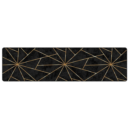 vidaXL Tapis lavable Noir et doré 80x300 cm Antidérapant