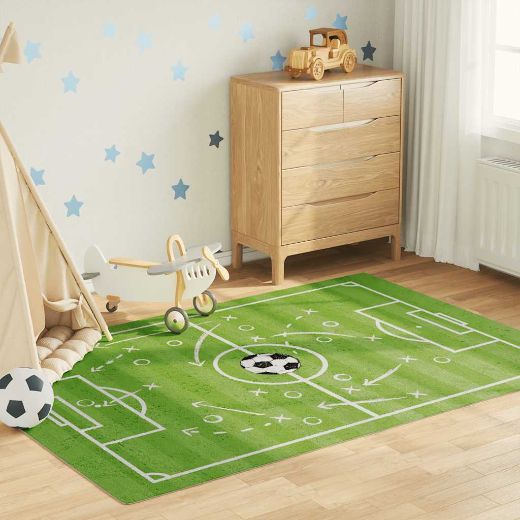 vidaXL Tapis pour enfants vert 160x230 cm Terrain de football lavable antidérapant