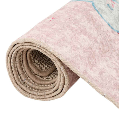vidaXL Tapis pour enfants rose 160x230 cm Licorne Lavable Antidérapant