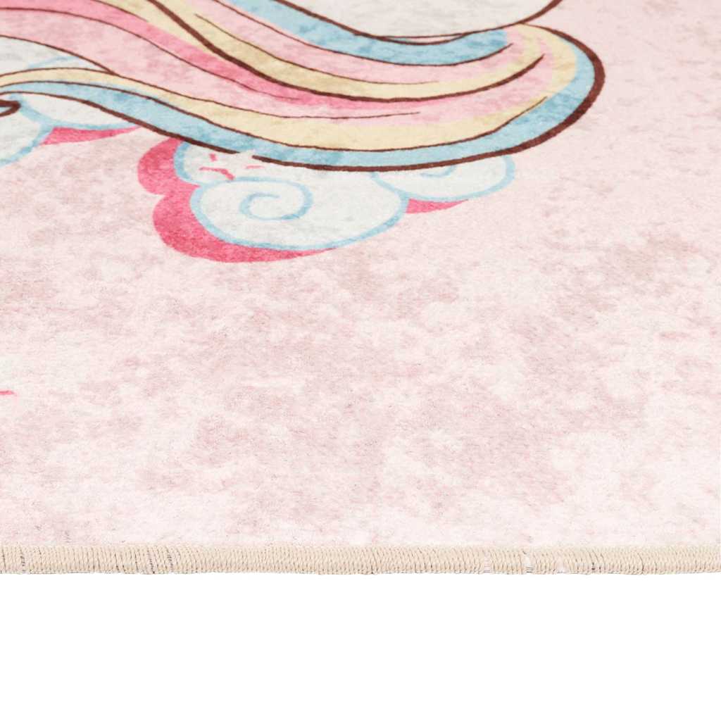 vidaXL Tapis pour enfants rose 160x230 cm Licorne Lavable Antidérapant