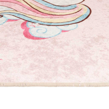 vidaXL Tapis pour enfants rose 160x230 cm Licorne Lavable Antidérapant