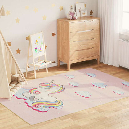 vidaXL Tapis pour enfants rose 160x230 cm Licorne Lavable Antidérapant