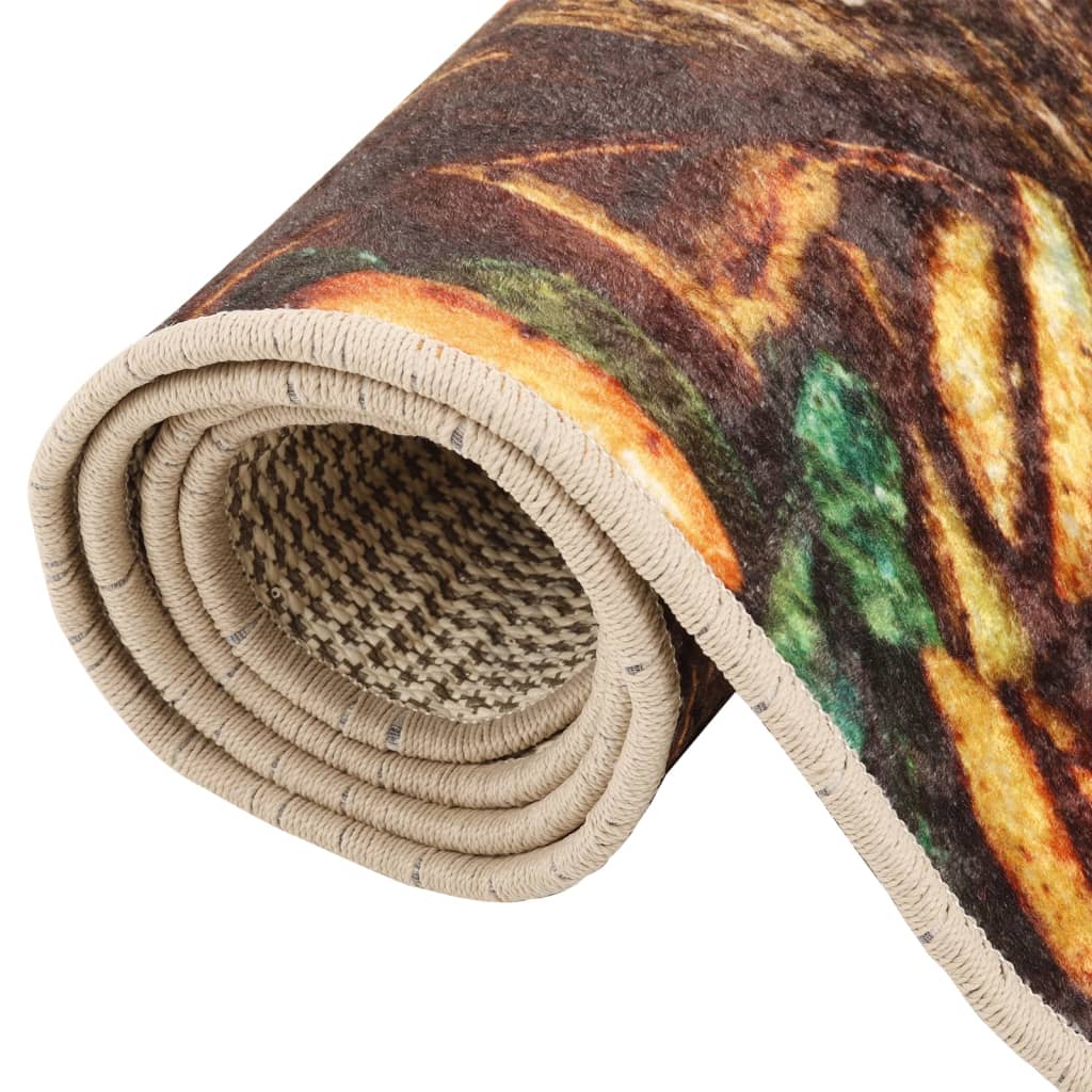 vidaXL Küchenteppich Mehrfarbig 60x180 cm Waschbar Rutschfest