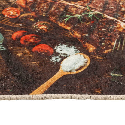vidaXL Küchenteppich Mehrfarbig 60x180 cm Waschbar Rutschfest