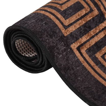 vidaXL Tapis Lavable Noir et Doré 400x300 cm Antidérapant