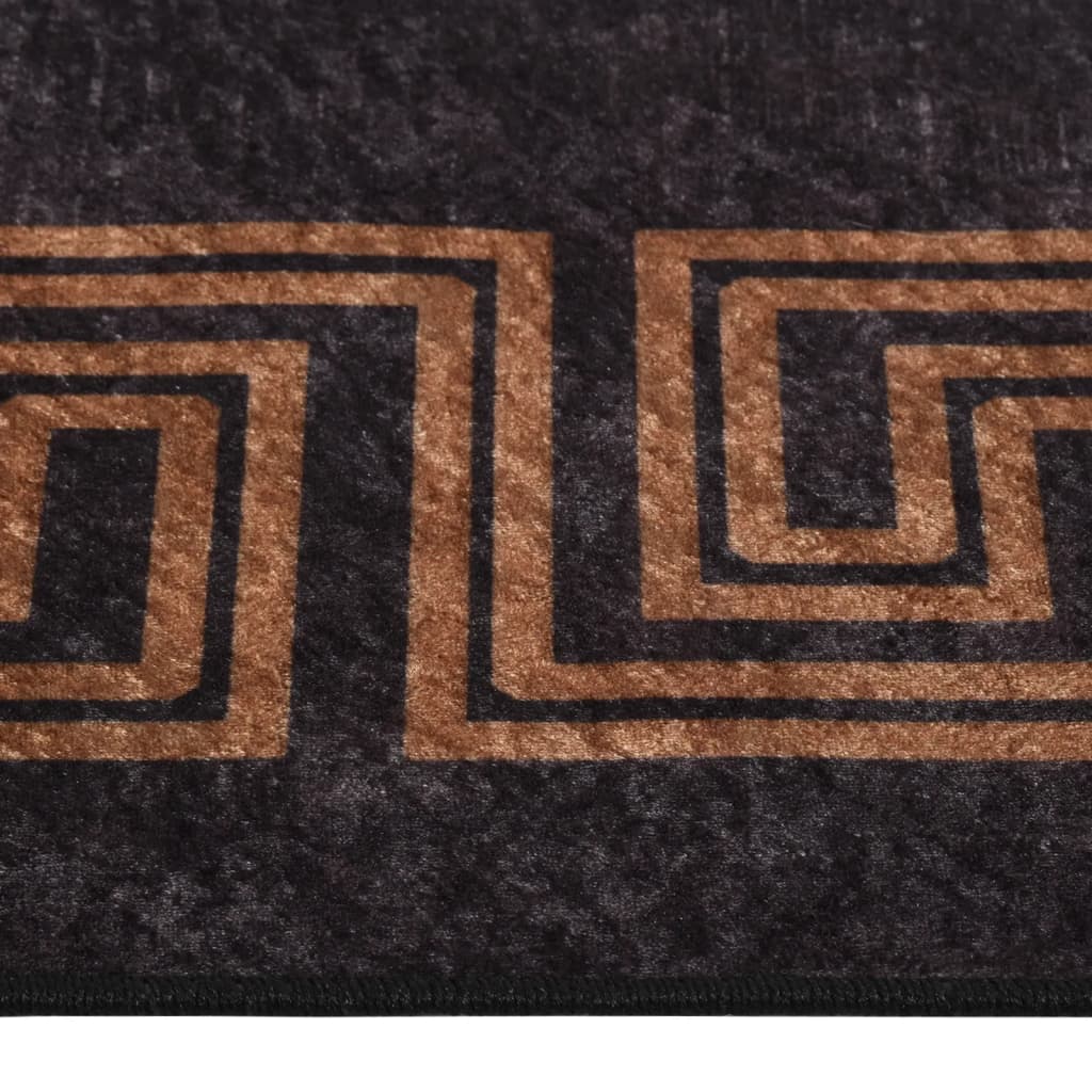 vidaXL Tapis Lavable Noir et Doré 400x300 cm Antidérapant