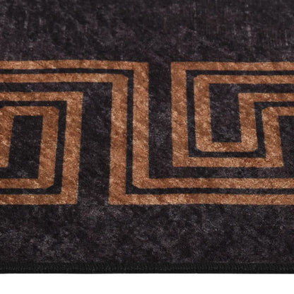 vidaXL Tapis Lavable Noir et Doré 400x300 cm Antidérapant