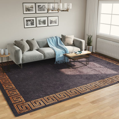 vidaXL Tapis Lavable Noir et Doré 400x300 cm Antidérapant