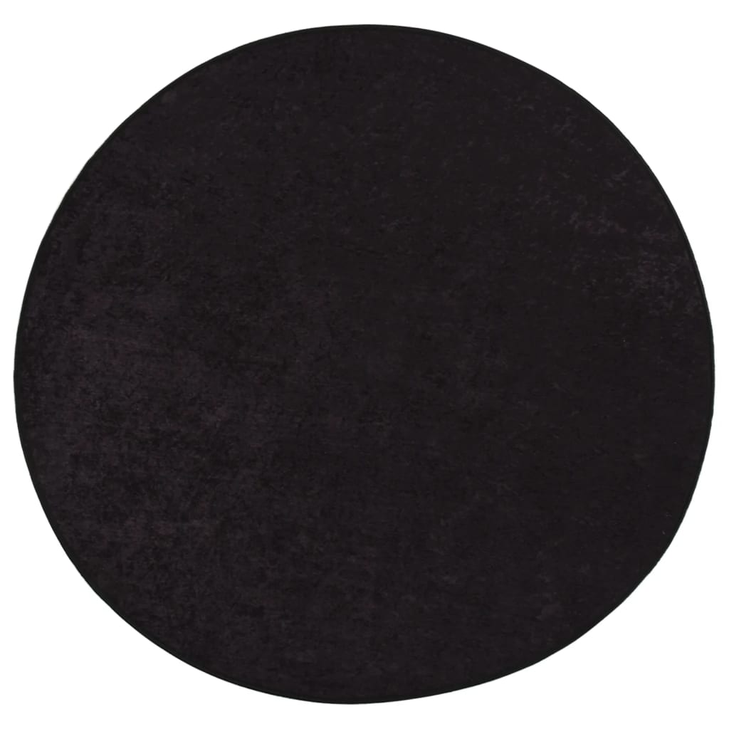 vidaXL Tapis lavable anthracite Ø 200 cm antidérapant