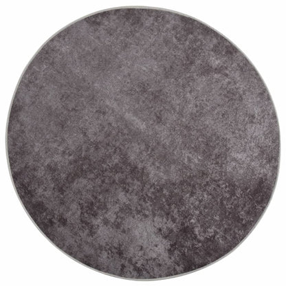vidaXL Tapis lavable gris Ø 200 cm Antidérapant
