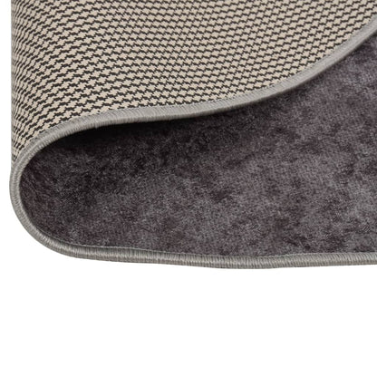 vidaXL Tapis lavable gris Ø 200 cm Antidérapant