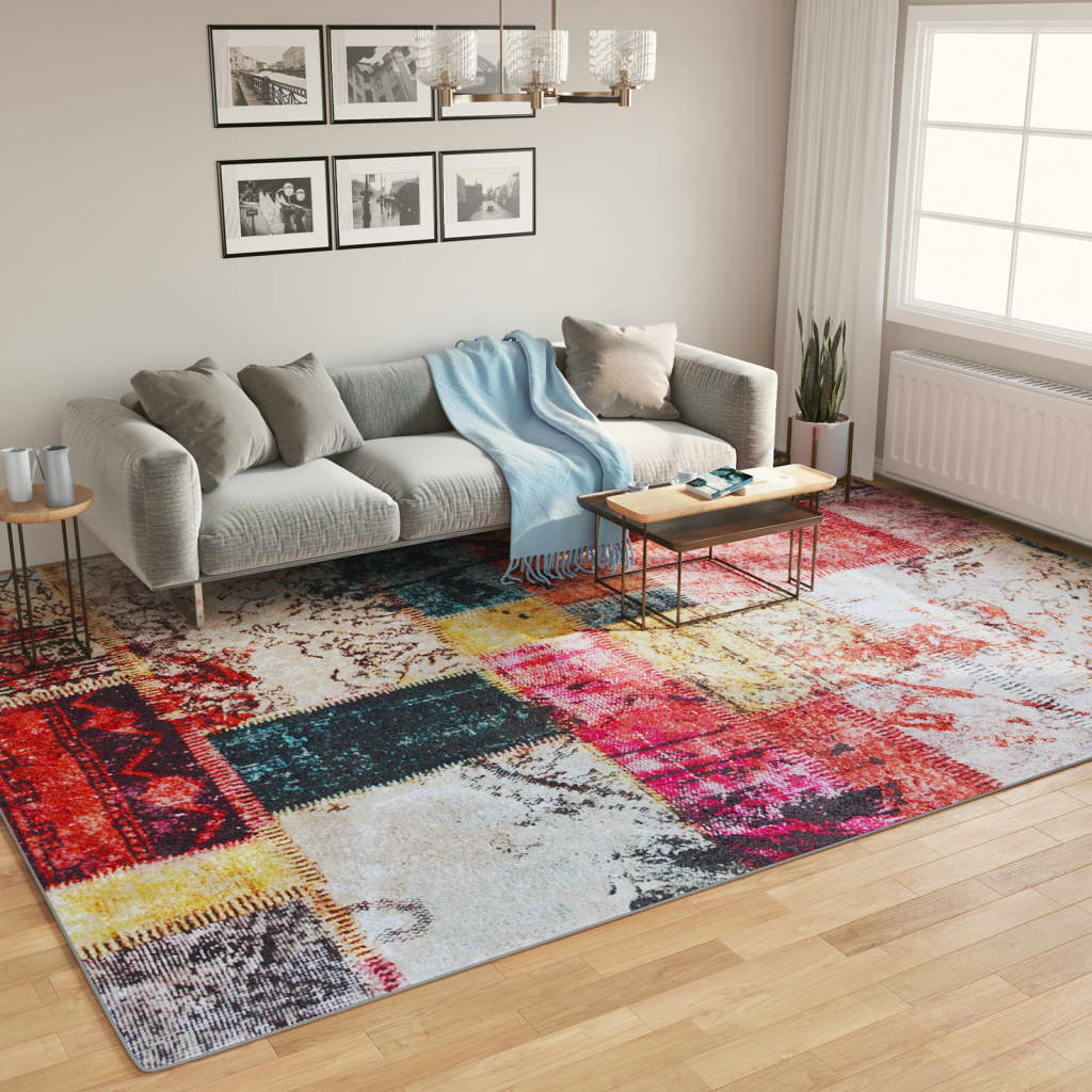vidaXL Tapis lavable multicolore 400x300 cm Antidérapant