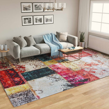 vidaXL Tapis lavable multicolore 400x300 cm Antidérapant