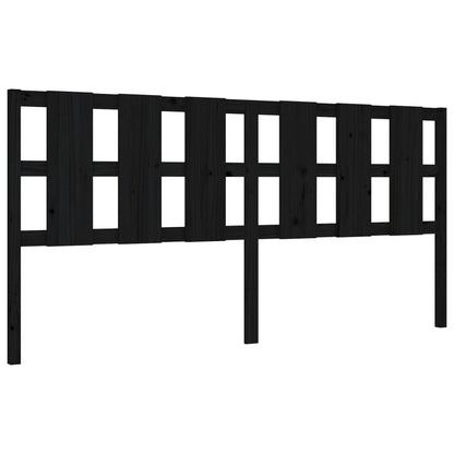 vidaXL Massivholzbett mit Kopfteil Schwarz 180x200 cm