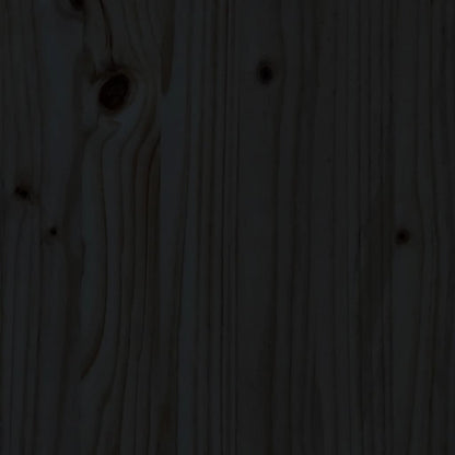 vidaXL Massivholzbett mit Kopfteil Schwarz 180x200 cm