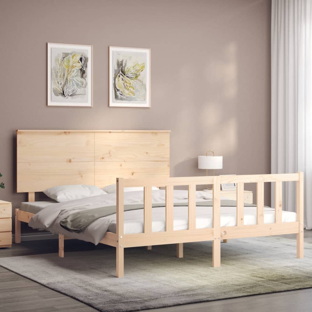 vidaXL Massivholzbett ohne Matratze 160x200 cm Kiefernholz