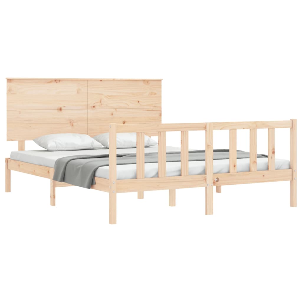 vidaXL Massivholzbett ohne Matratze 160x200 cm Kiefernholz