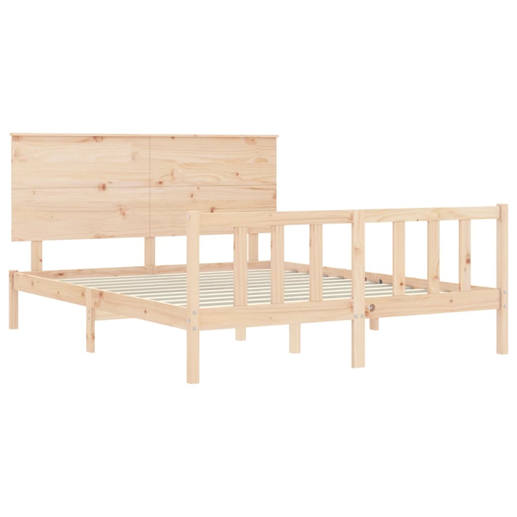 vidaXL Massivholzbett ohne Matratze 160x200 cm Kiefernholz