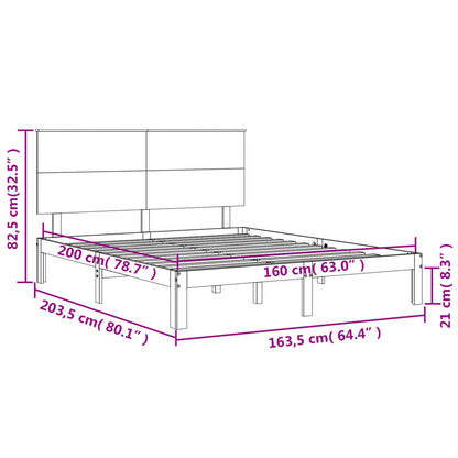 vidaXL Massivholzbett ohne Matratze 160x200 cm Kiefernholz
