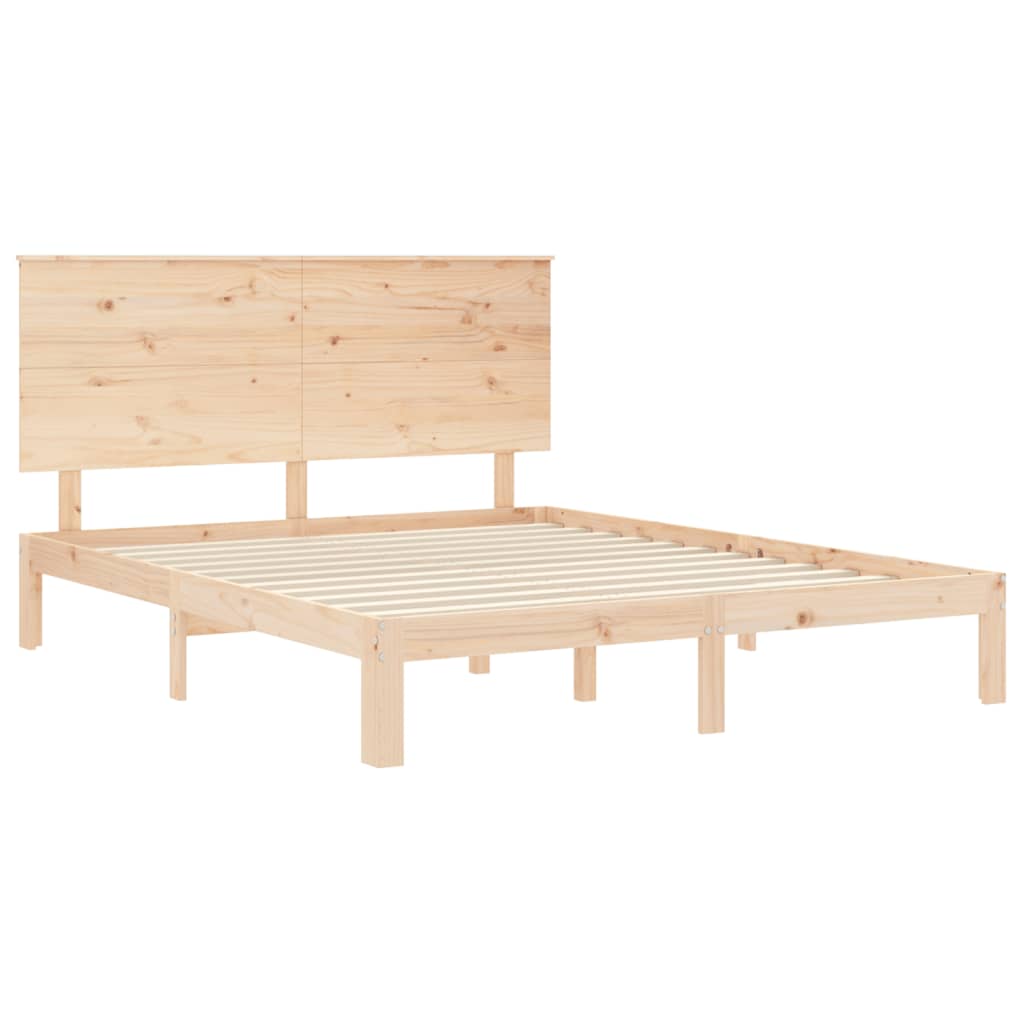 vidaXL Massivholzbett ohne Matratze 160x200 cm Kiefernholz