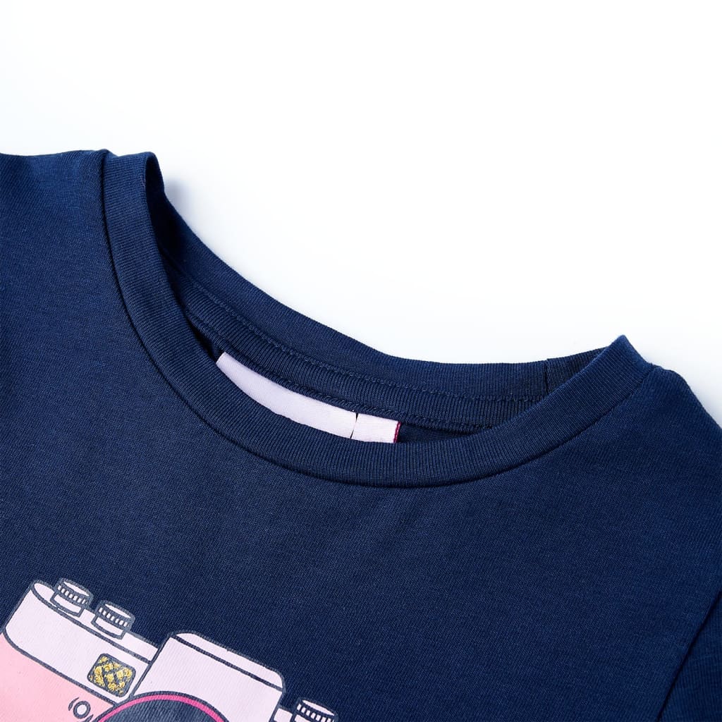 Kinder-T-Shirt Marineblau 116