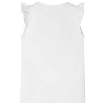 Kinder-T-Shirt mit Rüschenärmeln Weiß 104