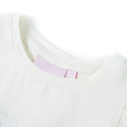 Kinder-T-Shirt mit Rüschenärmeln Weiß 140