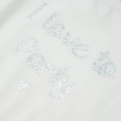 Kinder-T-Shirt mit Rüschenärmeln Weiß 140