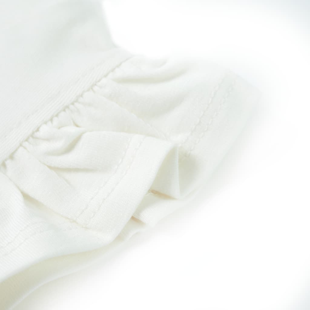 Kinder-T-Shirt mit Rüschenärmeln Weiß 140
