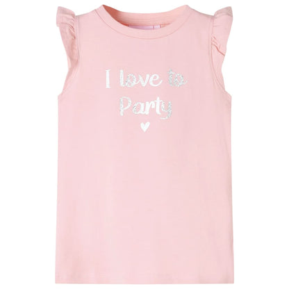 T-shirt enfant à manches volantées rose clair 104