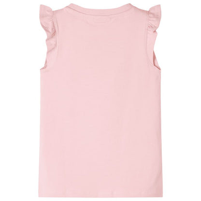T-shirt enfant à manches volantées rose clair 104